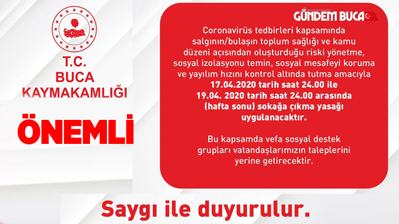 Buca Kaymakamlığından Önemli Duyuru