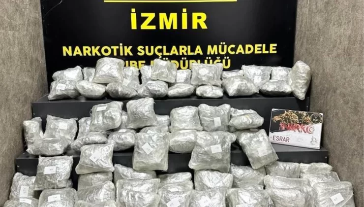 İzmir’de kargo firmasına yapılan operasyonda 39 kilo esrar ele geçirildi