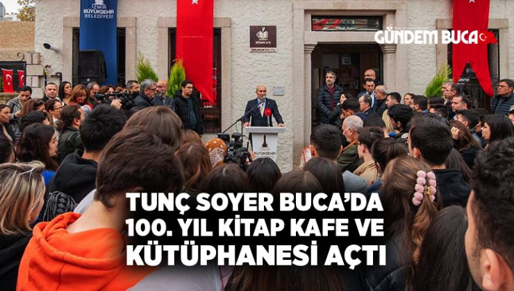 İBB başkanı Tunç Soyer Buca ’daYıl Kitap Kafe veKütüphanesi açtı