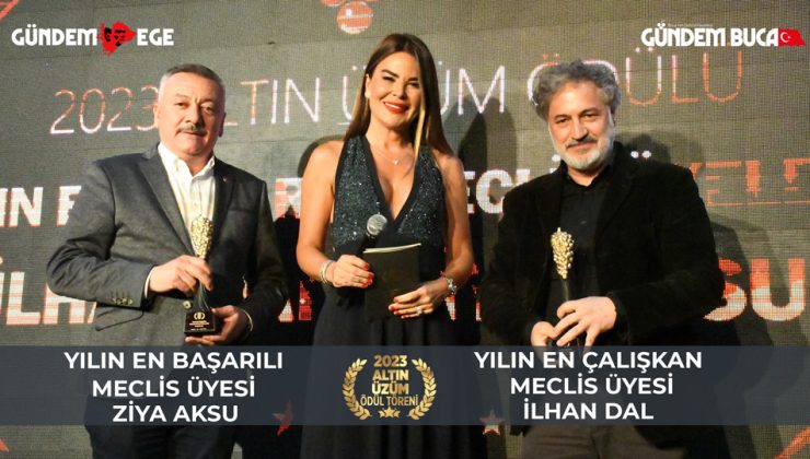 2023 Yılı İzmir Altın Üzüm Ödül Töreni Yılın En başarılı Meclis Üyeleri Ziya Aksu, İlhan Dal olmuştu