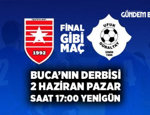 Buca’nın derbisi İşçievleri spor, Güraltay 2 haziran pazar saat 17:00 yenigün sahasında final gibi maça çıkıyor
