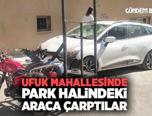 Buca Ufuk Mahallesinde Park Halindeki Araca Çarptılar