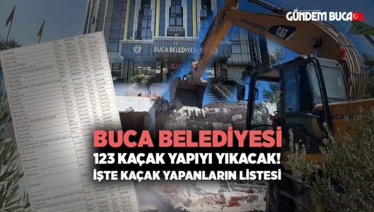 Buca Belediyesi 123 Kaçak Yapıyı Yıkacak! Kaçak Yapı Yapanların Listesi