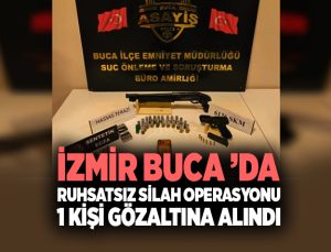İzmir Buca ’da Ruhsatsız Silah Operasyonu: 1 kişi Gözaltına alındı.