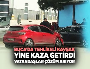 Buca ’da Tehlikeli Kavşak Yine Kaza Getirdi vatandaşlar çözüm arıyor