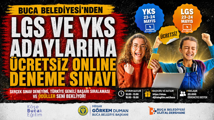 Buca Belediyesi ’nden LGS ve YKS Adaylarına Ücretsiz Online Deneme Sınavı Desteği