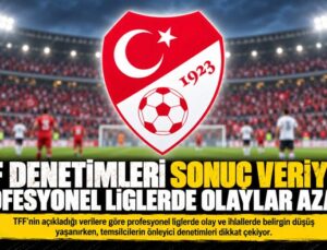 TFF DENETİMLERİ SONUÇ VERİYOR: PROFESYONEL LİGLERDE OLAYLAR AZALDI