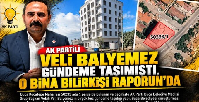 AK Partili Veli Balyemez Gündeme Taşımıştı, Buca Soruşturmasında O Binada Bilirkişi  Raporunda