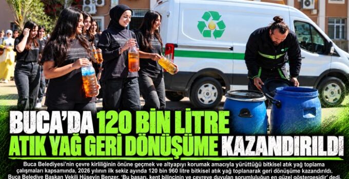 Buca ’da 120 Bin Litre Atık Yağ Geri Dönüşüme Kazandırıldı