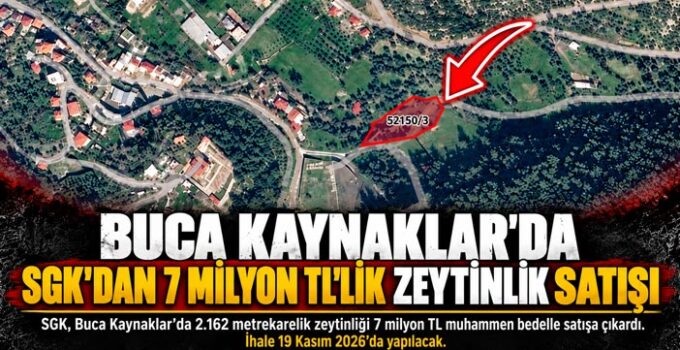Buca Kaynaklar ‘da SGK’dan 7 Milyon TL’lik Zeytinlik Satışı! İhale Tarihi Belli Oldu