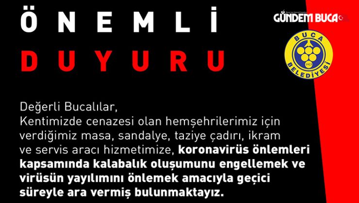Buca Belediyesinden Önemli Uyarı
