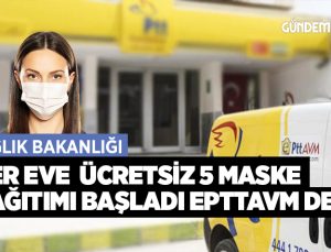 PTT Her Eve Haftalık Ücretsiz 5 Maske Dağıtacak.