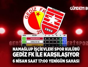 Namağlup İşçievleri Spor Kulübü, Gediz FK ile Karşılaşıyor
