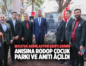 Buca ’da asimilasyon şehitlerinin anısına Rodop Çocuk Parkı ve Anıtı açıldı