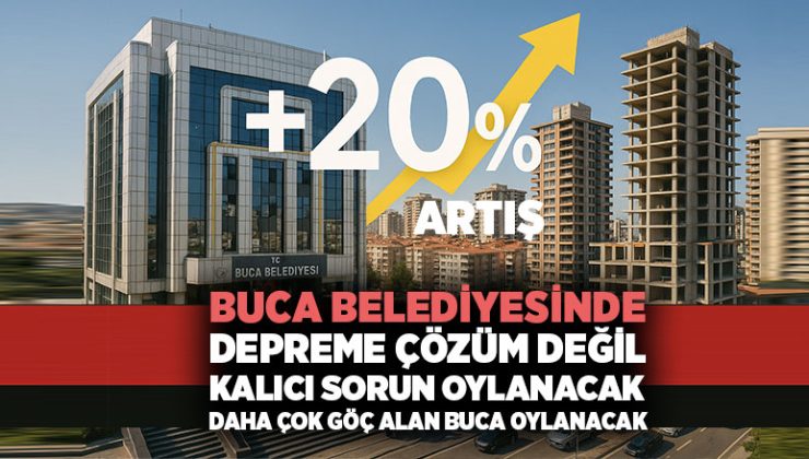 Buca Belediyesinde Depreme Çözüm Değil kalıcı sorun oylanacak. %20 Artış daha çok göç daha çok sorun