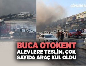 Buca Otokent Alevlere Teslim, Çok Sayıda Araç Kül Oldu