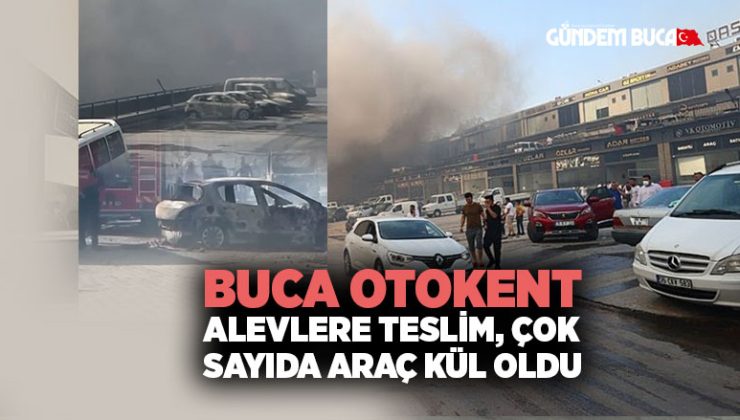 Buca Otokent Alevlere Teslim, Çok Sayıda Araç Kül Oldu