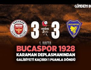 Bucaspor 1928, Karaman Deplasmanından Galibiyeti Kaçırdı 1 Puanla Döndü