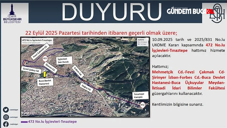 Ufuk Mahallesi 472 bolu eshot hattı