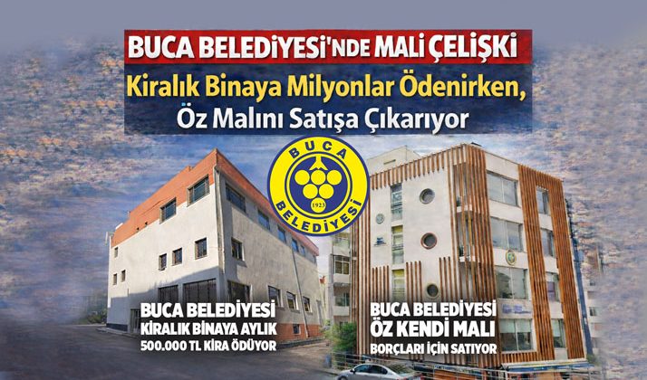 Buca Belediyesi ’nde Mali Çelişki. Kiralık Binaya Milyonlar ödenirken , Öz Malını Satışa Çıkarıyor.