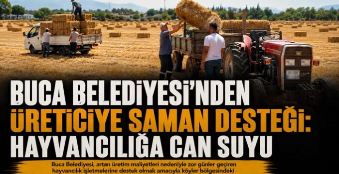 Buca Belediyesi’nden Üreticiye Saman Desteği: Hayvancılığa Can Suyu
