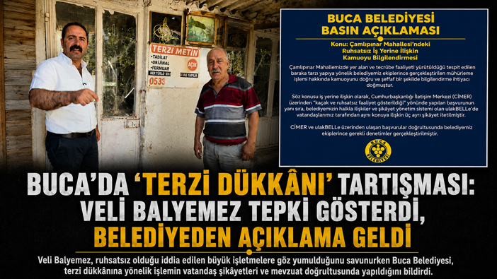 Buca’da “Terzi Dükkânı” Tartışması: Veli Balyemez Tepki Gösterdi, Belediyeden Açıklama Geldi