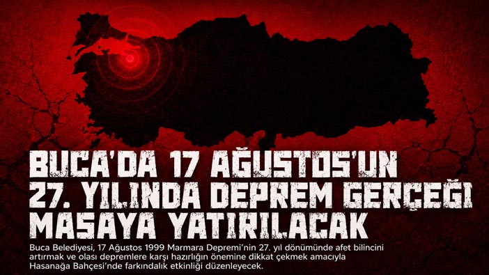 Buca ‘da 17 Ağustos’un 27. Yılında Deprem Gerçeği Masaya Yatırılacak