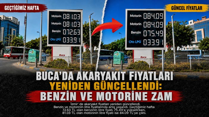 Buca ’da Akaryakıt Fiyatları Yeniden Güncellendi: Benzin ve Motorine Zam